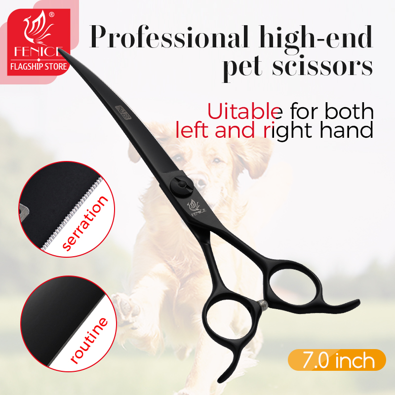 Grooming Scissors - Fenice Professional 7 Inch Curved Cutting