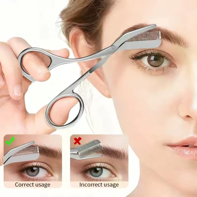 Safe Eyebrow Scissors with Com - Electric Razor ulasan dan harga