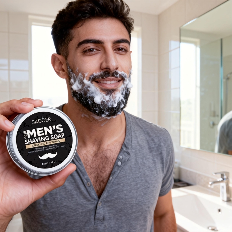 60g Men's Shaving Soap Contain - Beard Oil ulasan dan harga