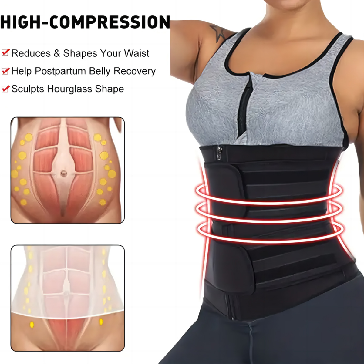 Women Waist Trainer Belt Doubl - Body Trimmer ulasan dan harga