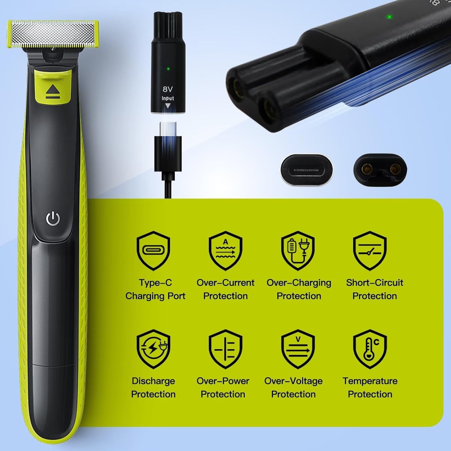 8V HQ850 Type-C Shaver Charger - Electric Razor ulasan dan harga