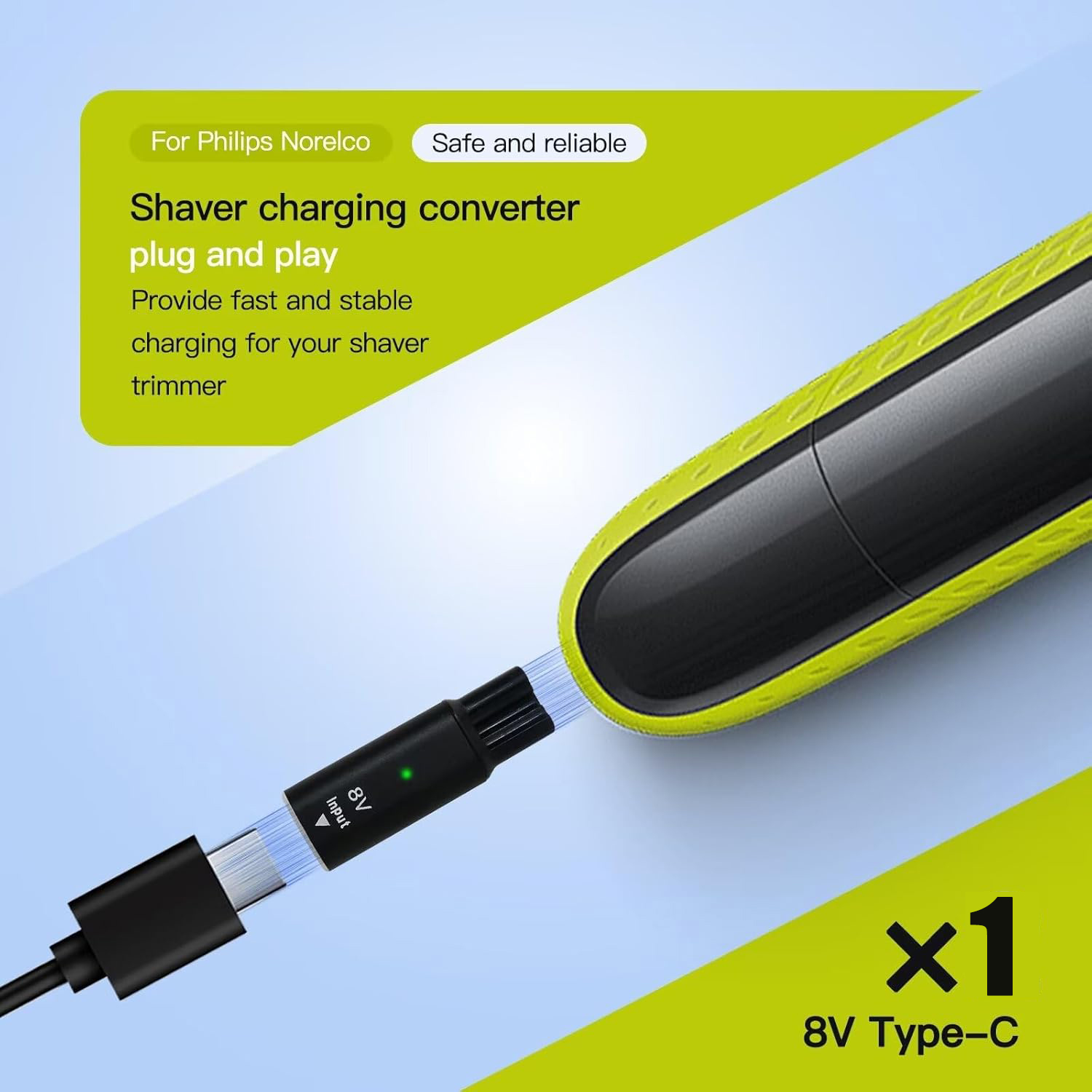 8V HQ850 Type-C Shaver Charger - Electric Razor ulasan dan harga