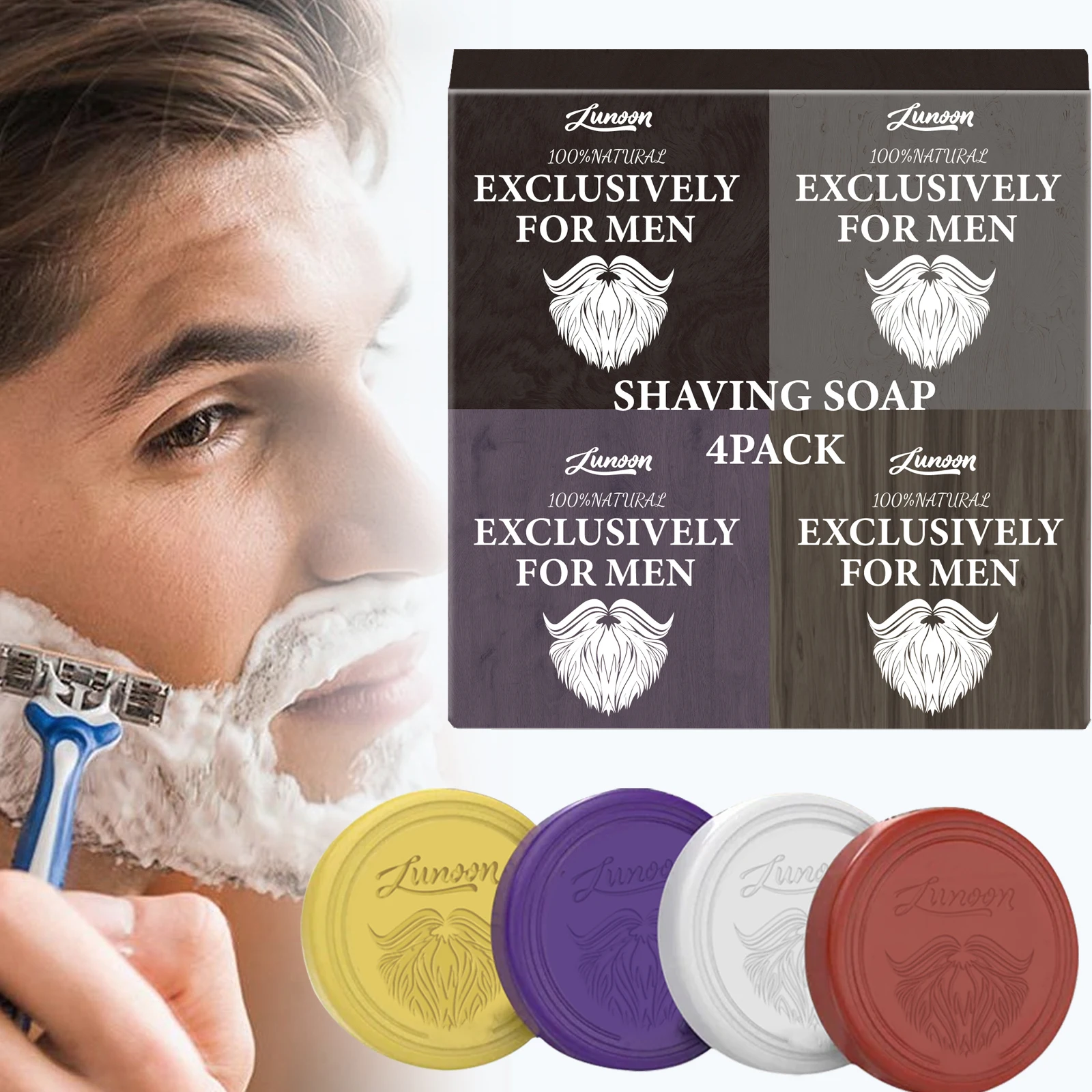 4/1pcs Mens Beard Shaving Soap - Shaving Cream ulasan dan harga