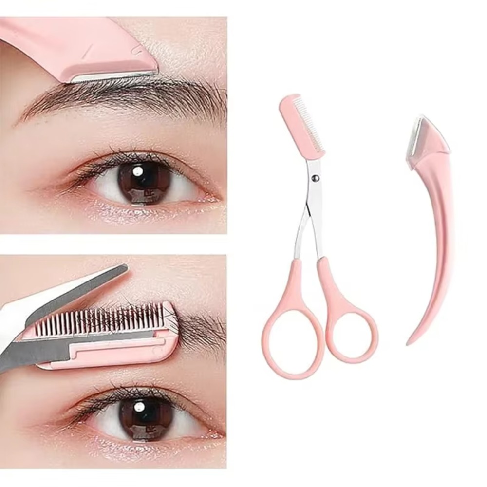 Eyebrow Trimmer Set Curved Raz - Mens Grooming Travel Kit ulasan dan harga