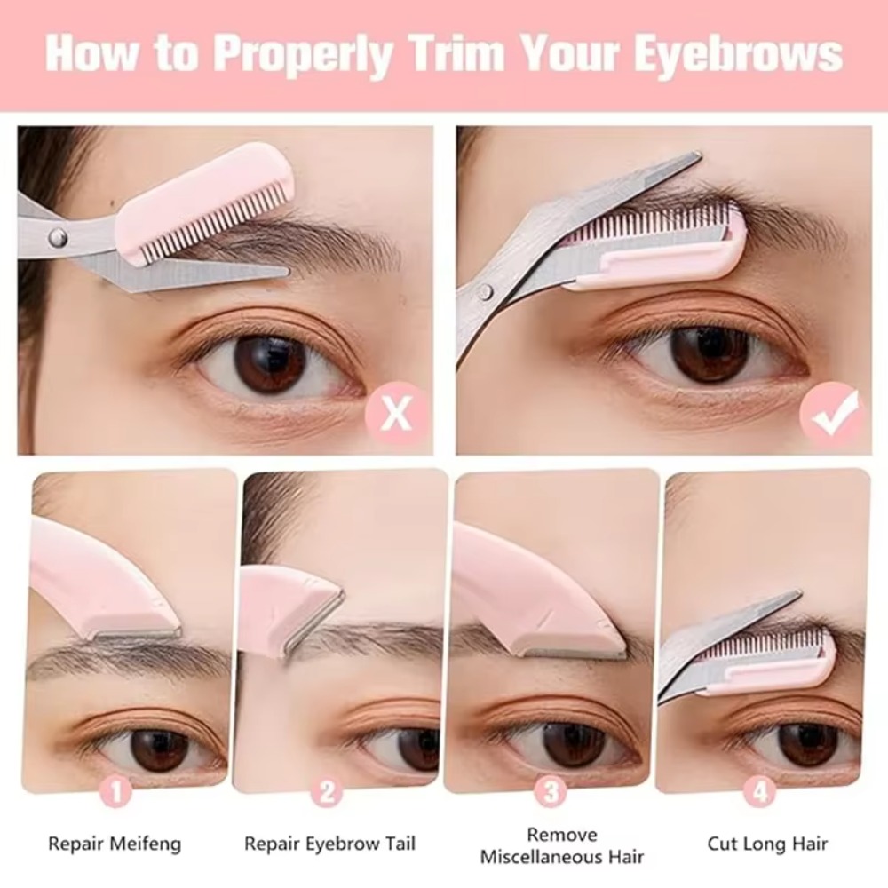 Eyebrow Trimmer Set Curved Raz - Mens Grooming Travel Kit ulasan dan harga