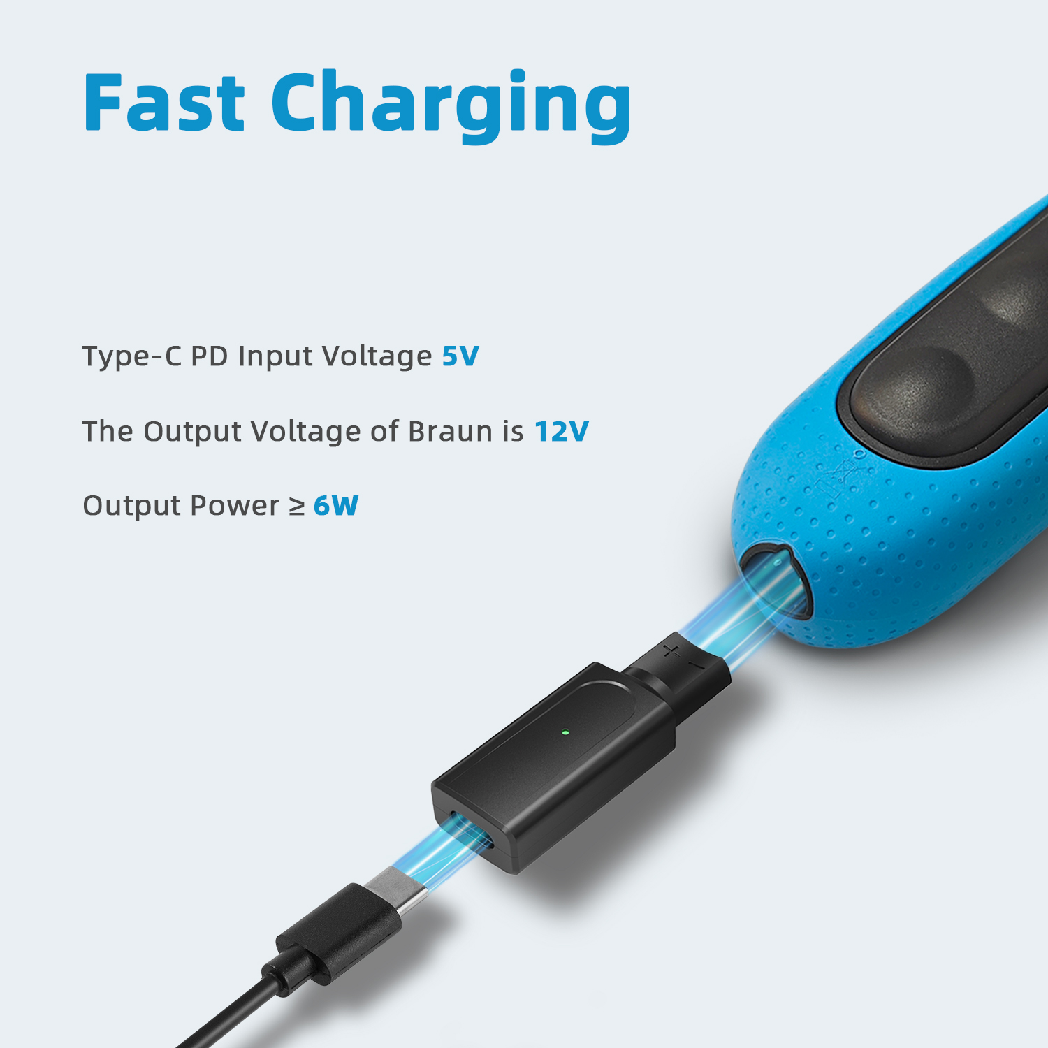 12V Type-C Shaver Adapter Char - Beard Trimmer ulasan dan harga