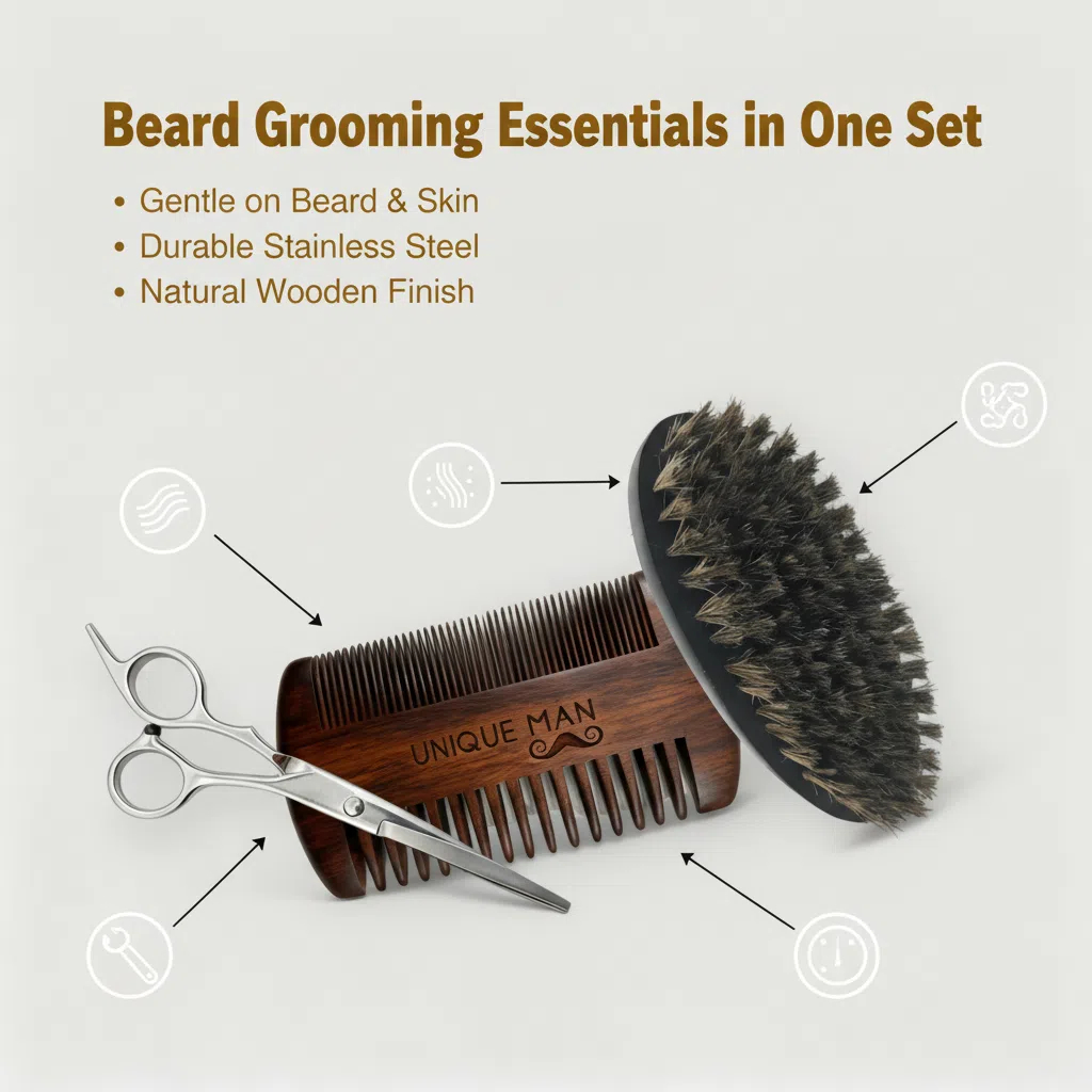 UNIQUE MAN Men's Beard Set, Bl - Grooming Kit ulasan dan harga