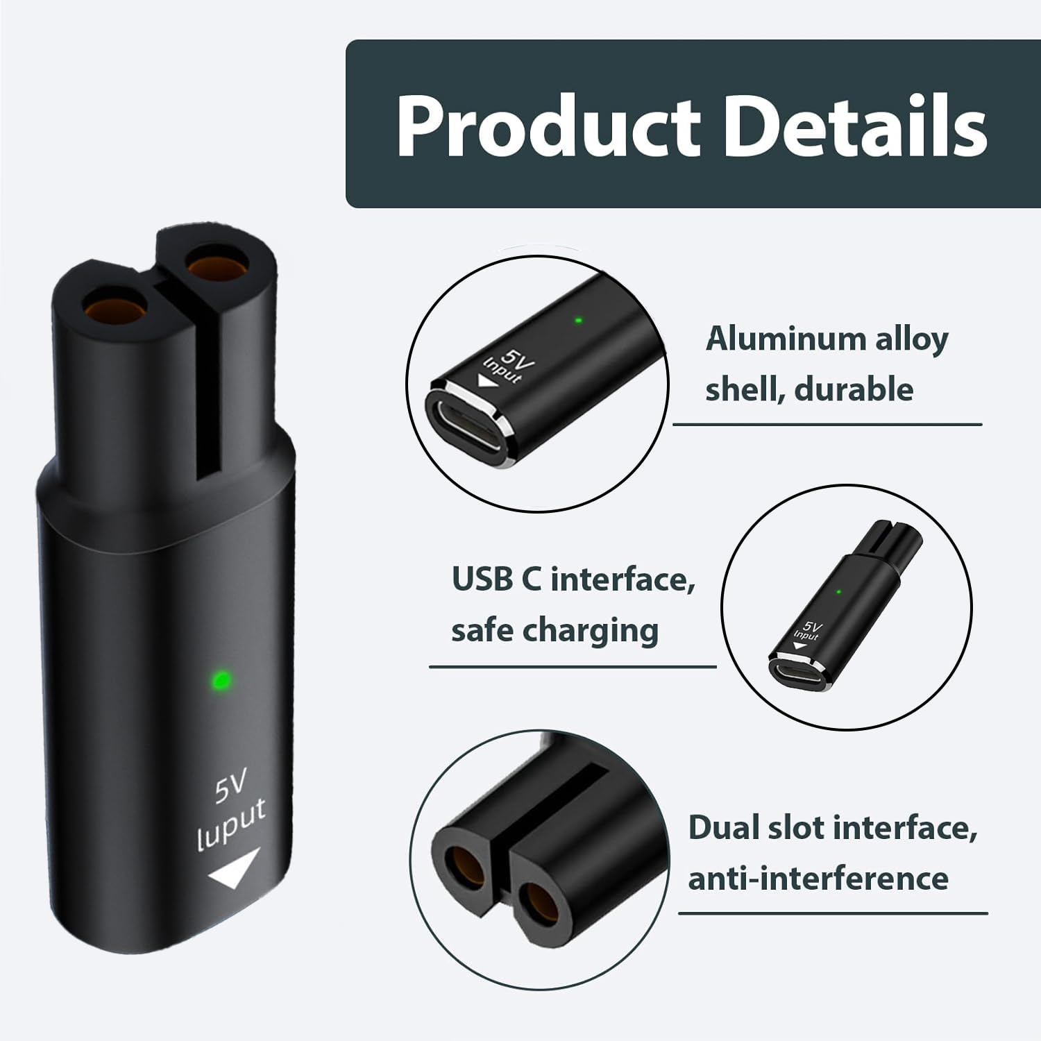 5V 15V USB Type C Charging Ada - Electric Shaver Rotary ulasan dan harga