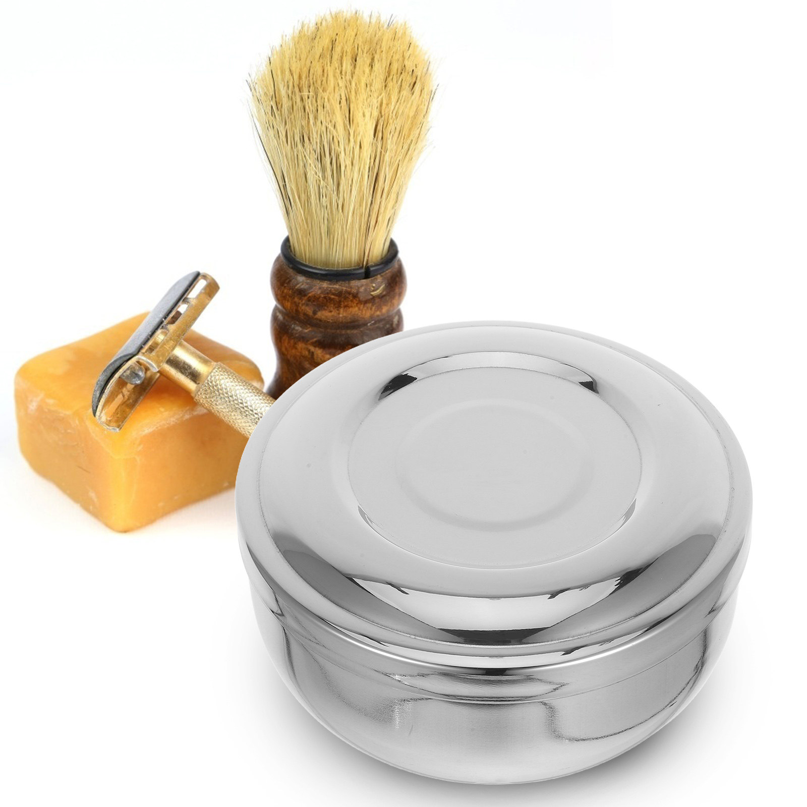 Metal Shaving Bowl with Lid Me - Mens Grooming Travel Kit ulasan dan harga