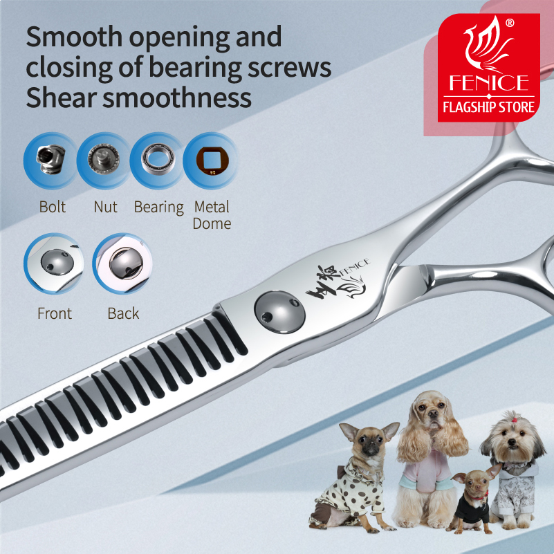 Fenice 7 Inch 3D Gradient Trac - Grooming Scissors ulasan dan harga